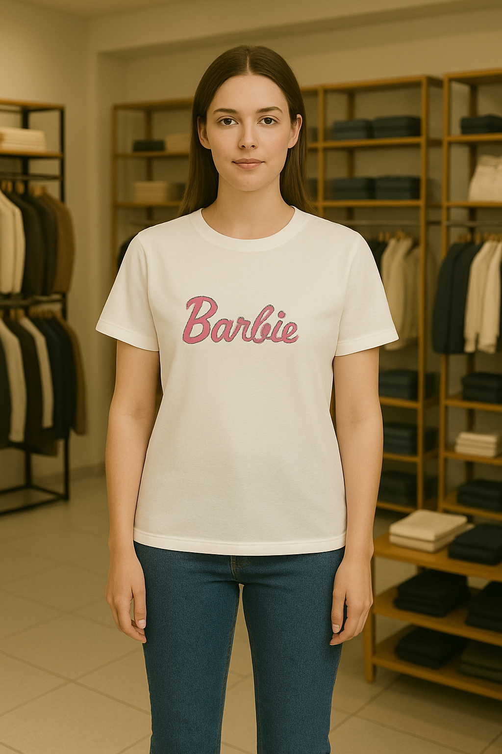 T-shirt Barbie Blanc