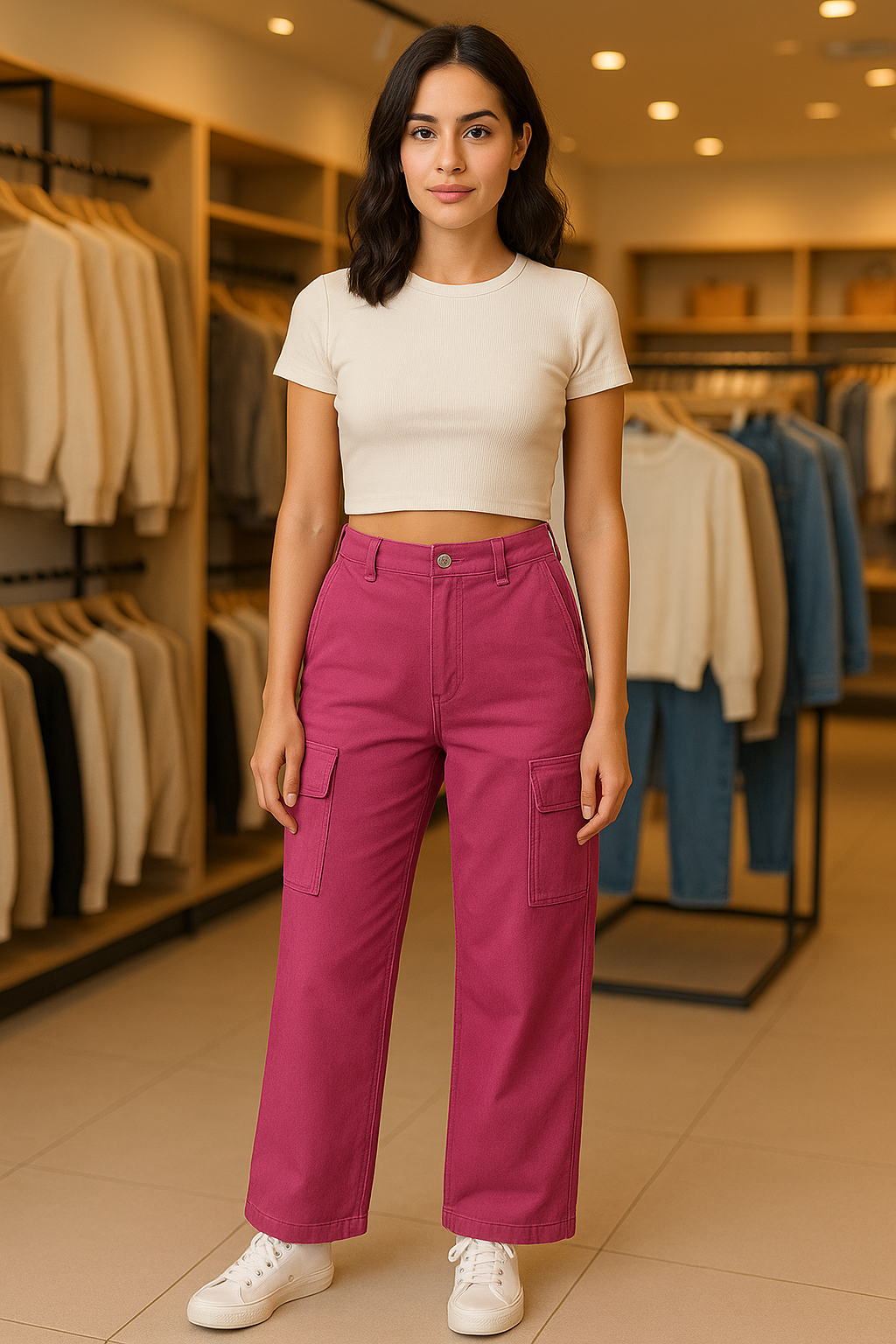 Pantalon Cargo Rose