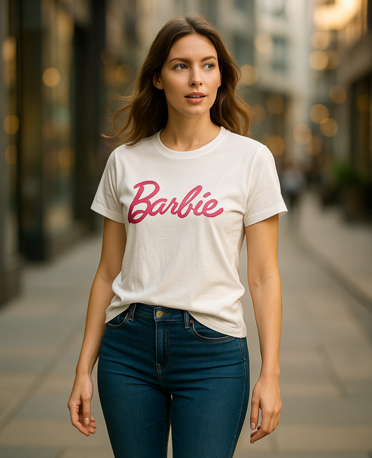 أبيض Barbie تيشيرت